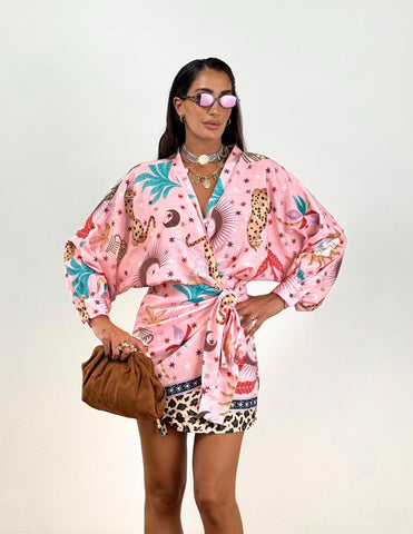 Abito NEW TROPICANA ROSA ANIMAL 1263
