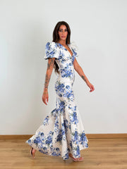 Abito Sirena Floral Blu 237
