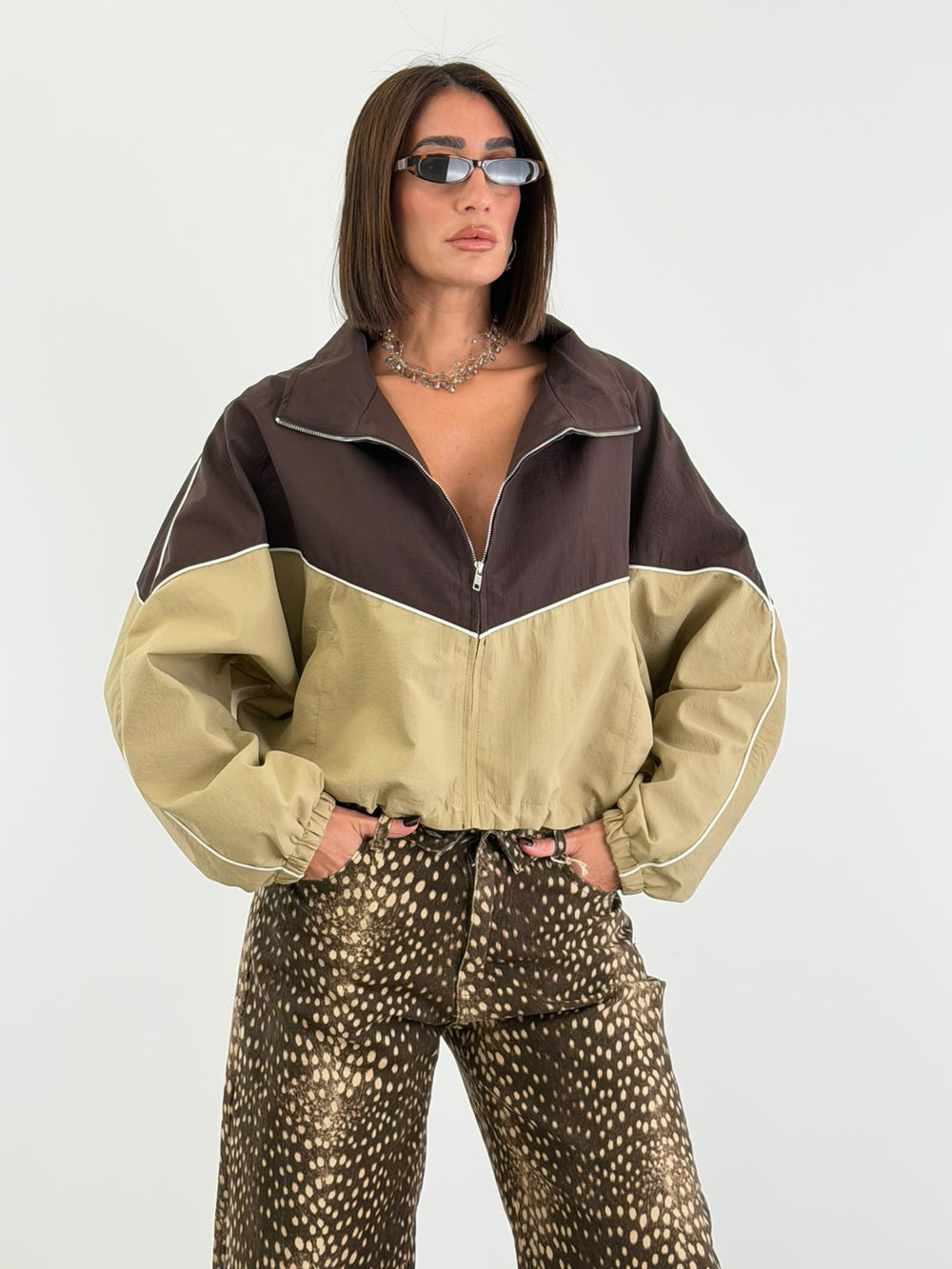 Giubbino Block Marrone/Beige 16112
