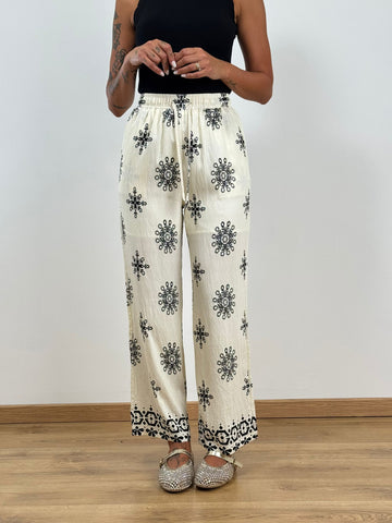 PANTALACCIO RICAMI BEIGE 19256
