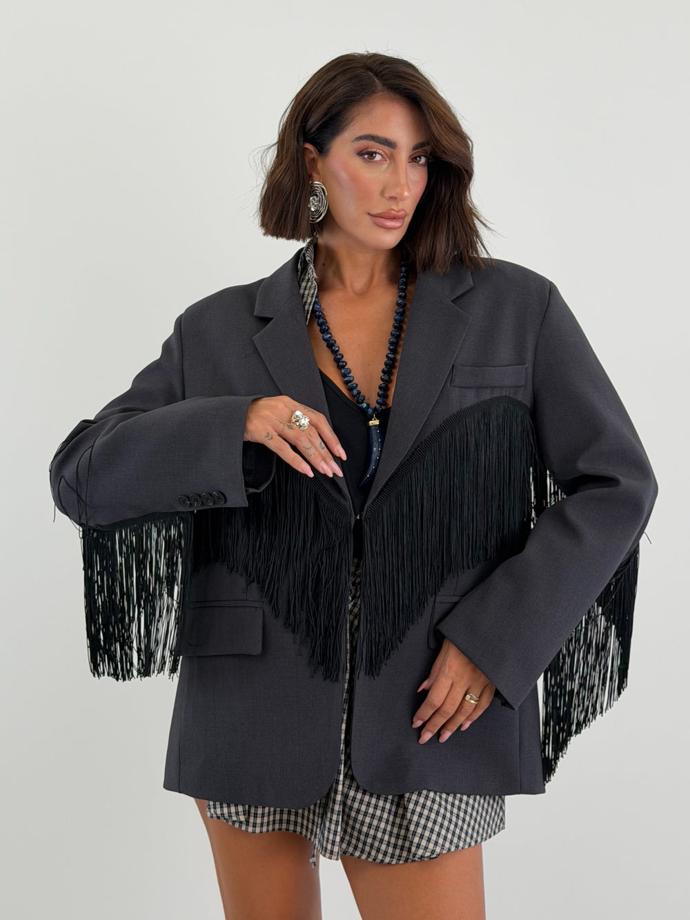 Blazer Lumina Frange Grigia 6226