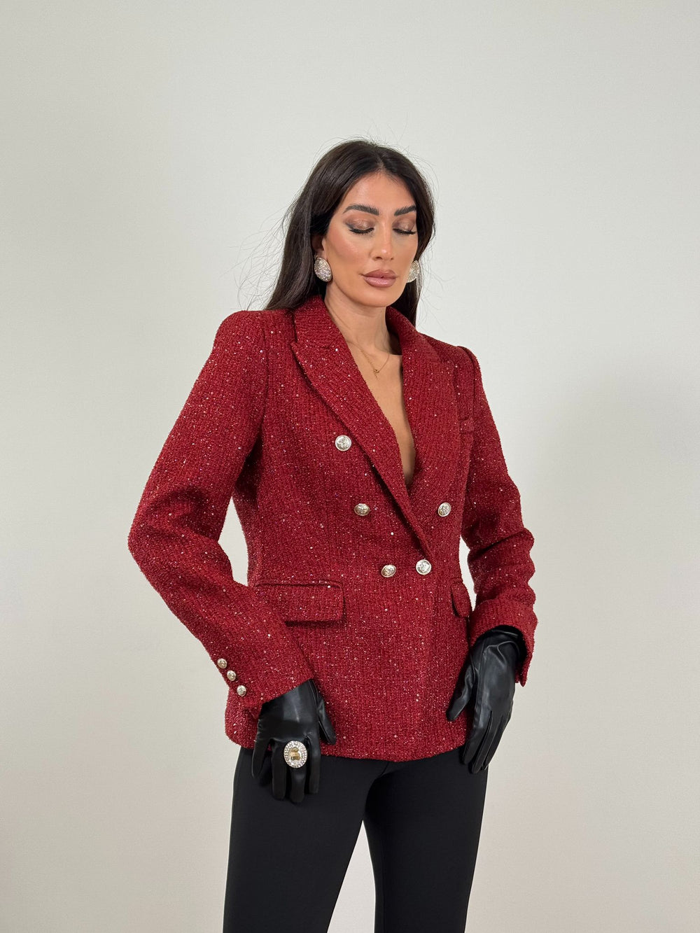 Giacca doppio petto  rossa V2521-E