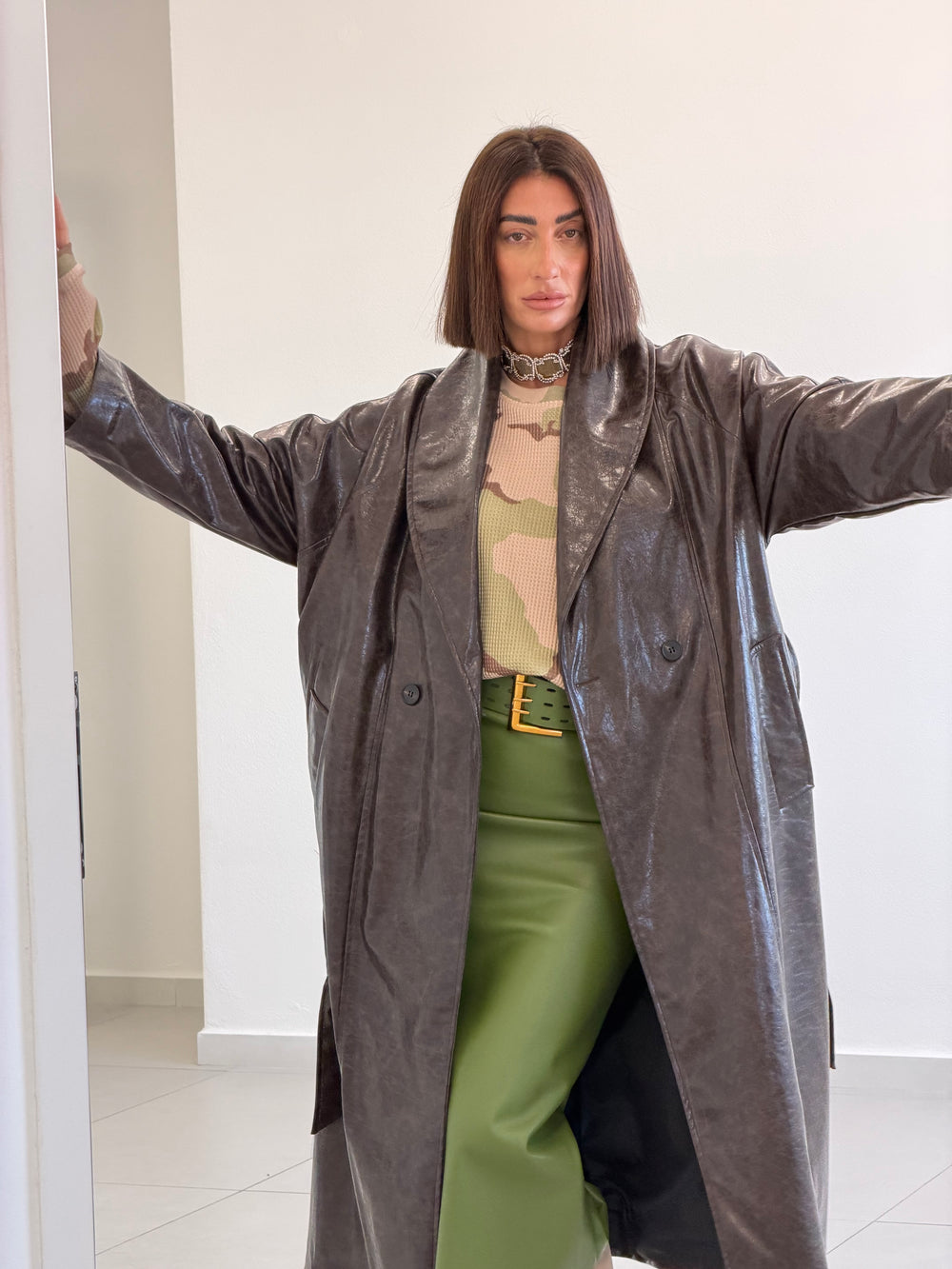 Trench Ecopelle Lumina Marrone 5965