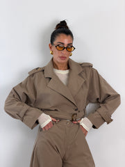 Trench croped beige MI0517