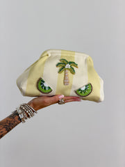 Pochette righe giallo e panna 218