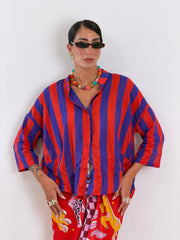 Camicia Stripes ROSSO E BLU  16033