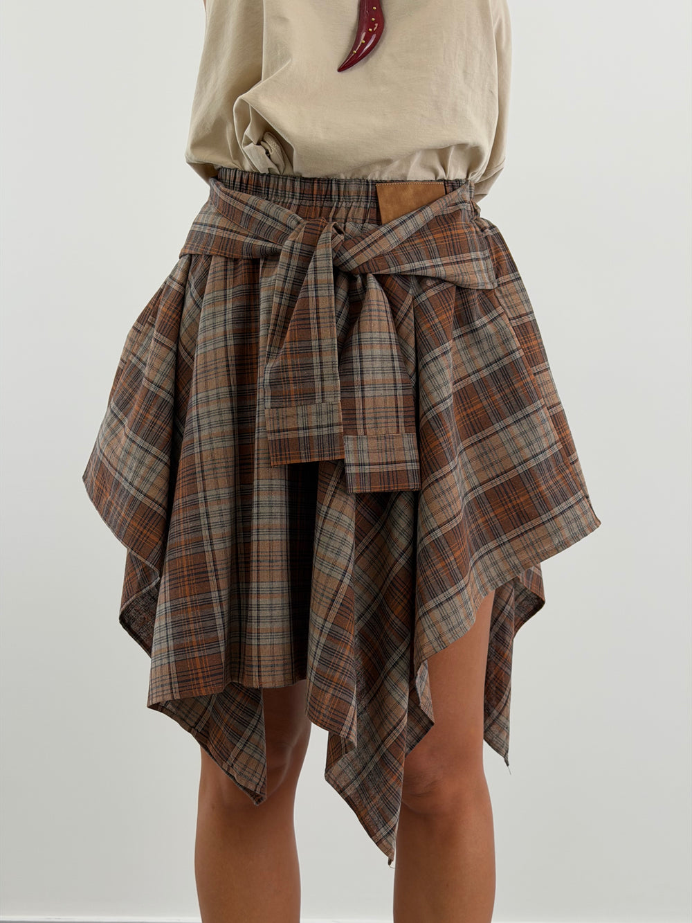 Gonna Camicia Tartan Ruggine 2777