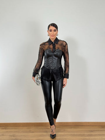 Leggings ECOPELLE HIGH NERO VS19039