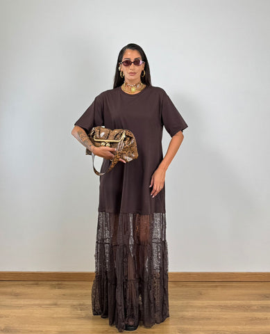 Abito LUMINA MAXI T-shirt brown LD 3443