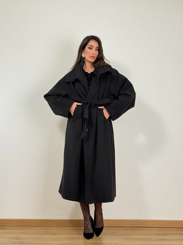 Cappotto lungo nero CAPT-4
