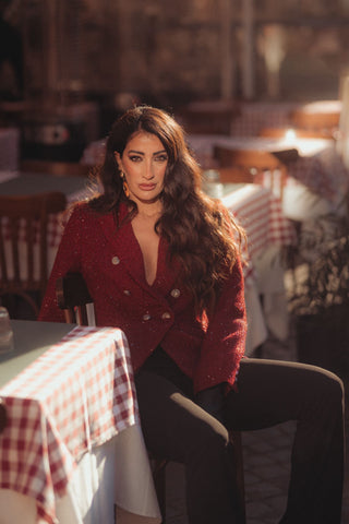 Giacca doppio petto  rossa V2521-E