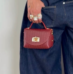Mini bag intreccio bordò