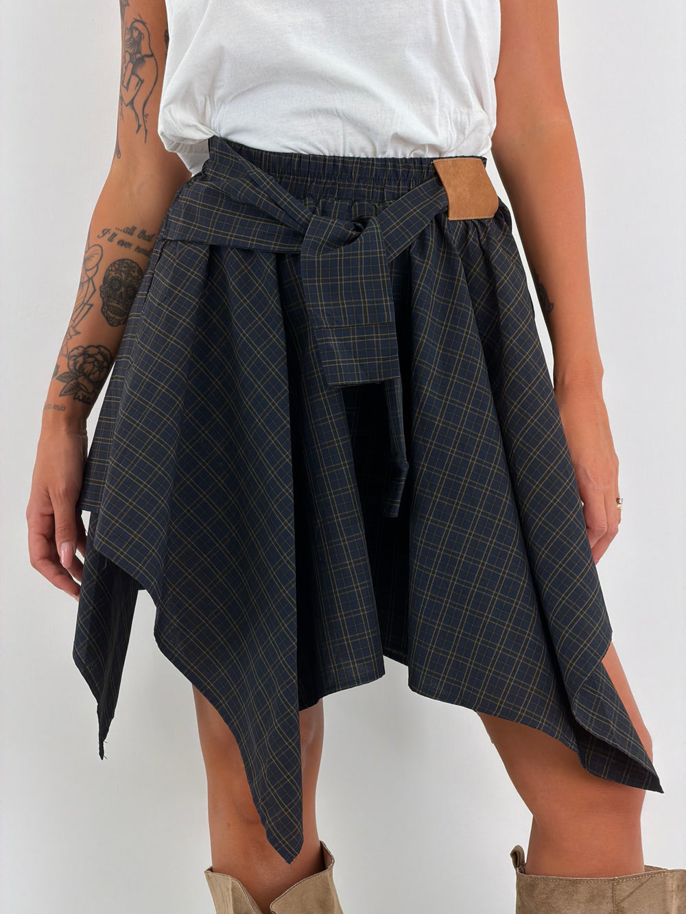 Gonna camicia Tartan blu 2816