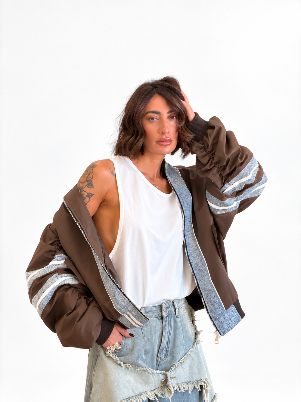 Giacca Patchwork Denim e Cioccolato 16530