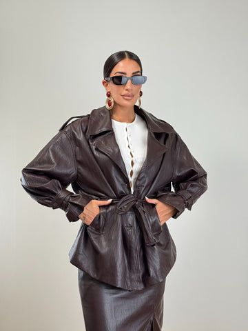 Giacca ECOPELLE OVER DARK BORDO’ 5505