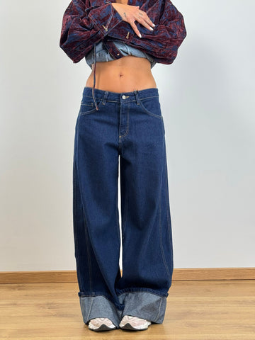 Jeans palazzo RISVOLTO
