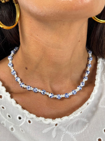 Collana PERLINE BIANCHE BLU
