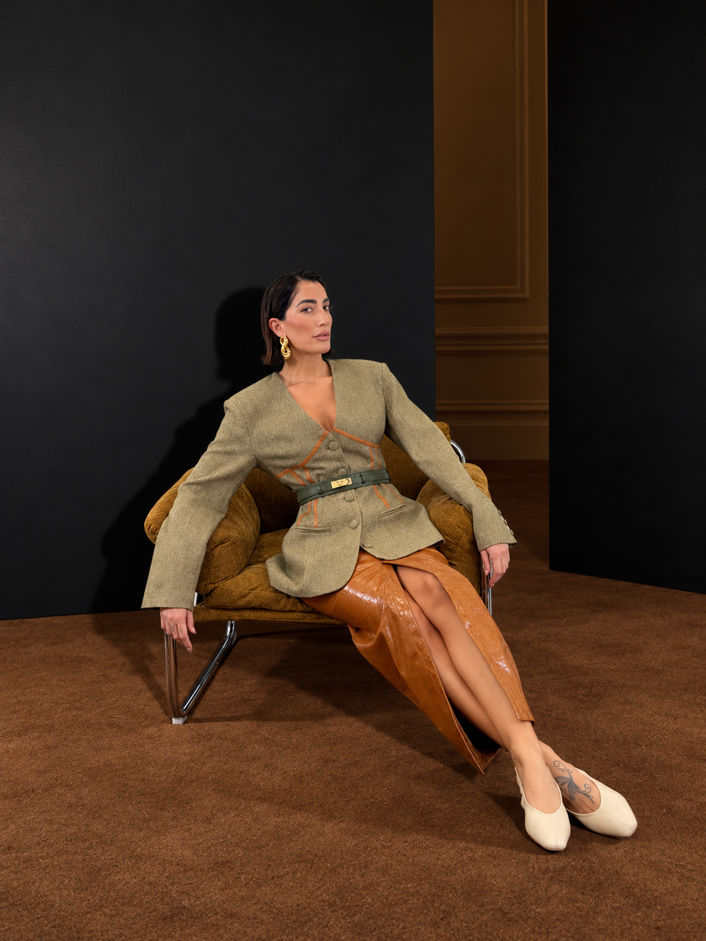 Gonna LUNGA COCCO Taupe W60566