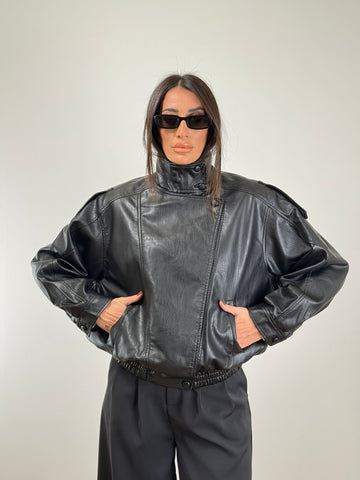 Giubbino ecopelle VIRALE NERO R006