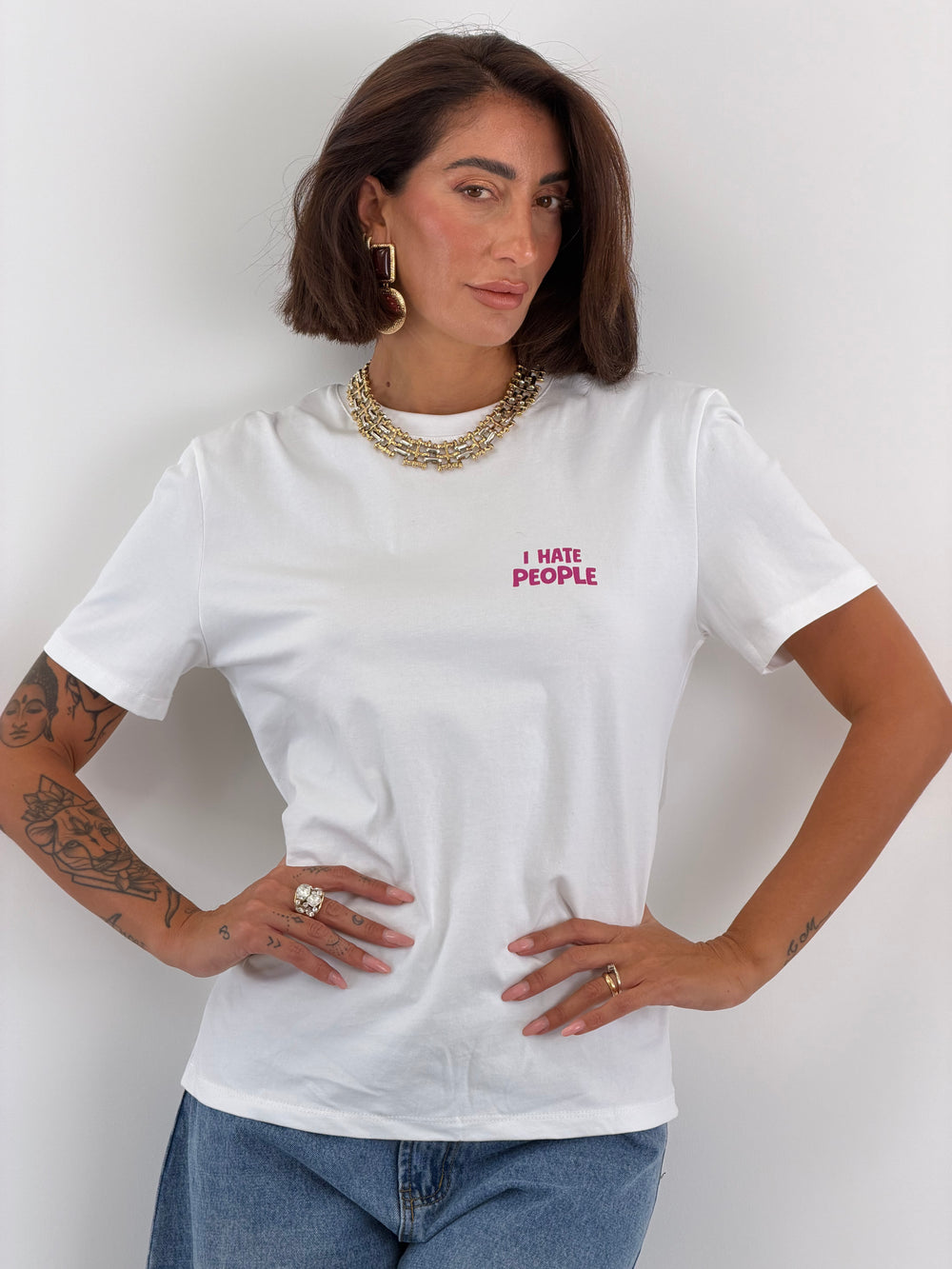 T-shirt Lumina bianca Dog 5470