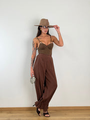 Pantalone Harem marrone 11528.