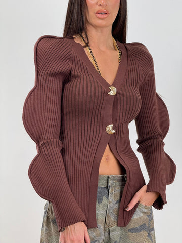 Cardigan ONDE MARRONE 7827