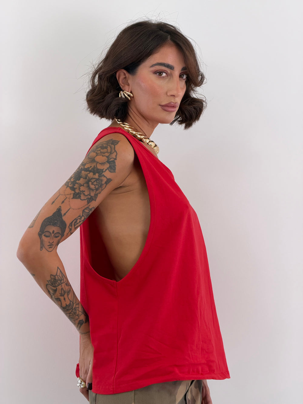Canotta Boxy Rossa 59398