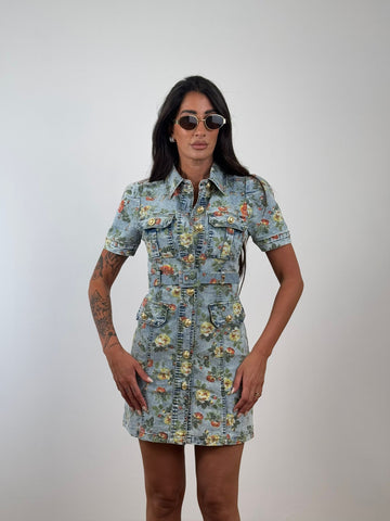 Abito DENIM FIORI YELLOW TR0704-3