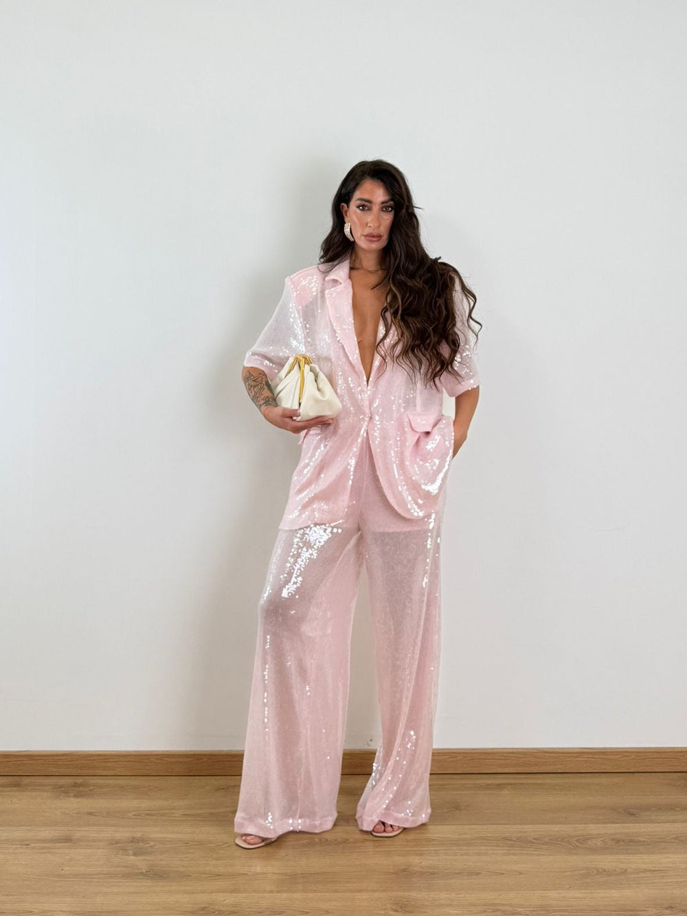 Pantalone LUMINA PAILLETTES ROSA 260339