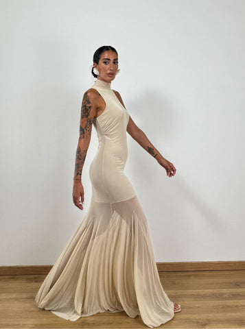 Abito LUMINA TULLE BEIGE LD3384