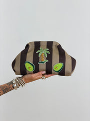 Pochette righe marrone e beige 853