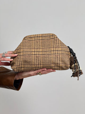 Pochette quadri marrone 97978