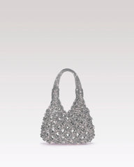 Mini bag cristallo argentato