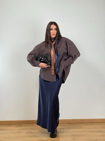 Gonna silk BLU 23960