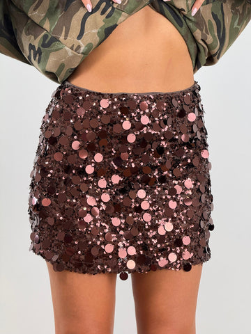 Gonna maxi PAILLETTES BROWN 8365