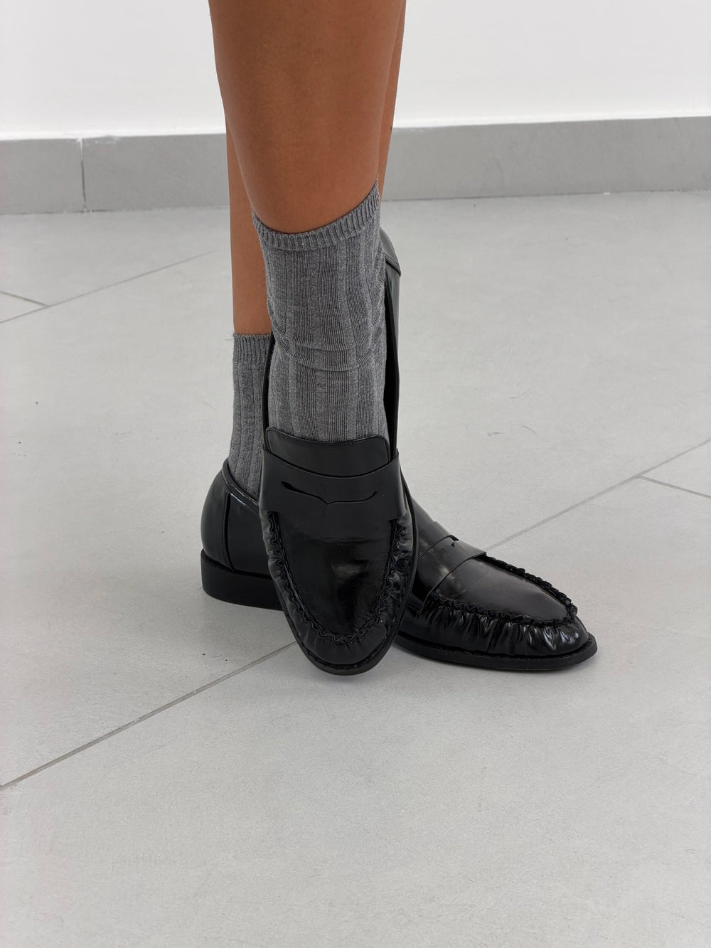 Mocassino ecopelle lucido black 6807