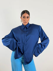Camicia Fluid Blu RASO