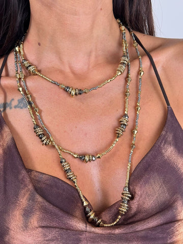 Collana 3 fili borchie