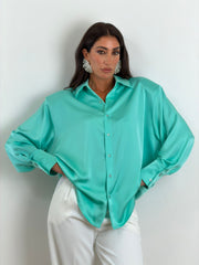 Camicia SILK JUSTWEST VERDE ACQUA 1912