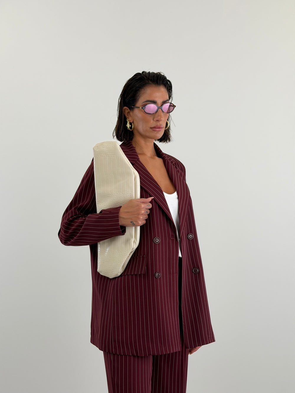 Tailleur Gessato Bordeaux 30990