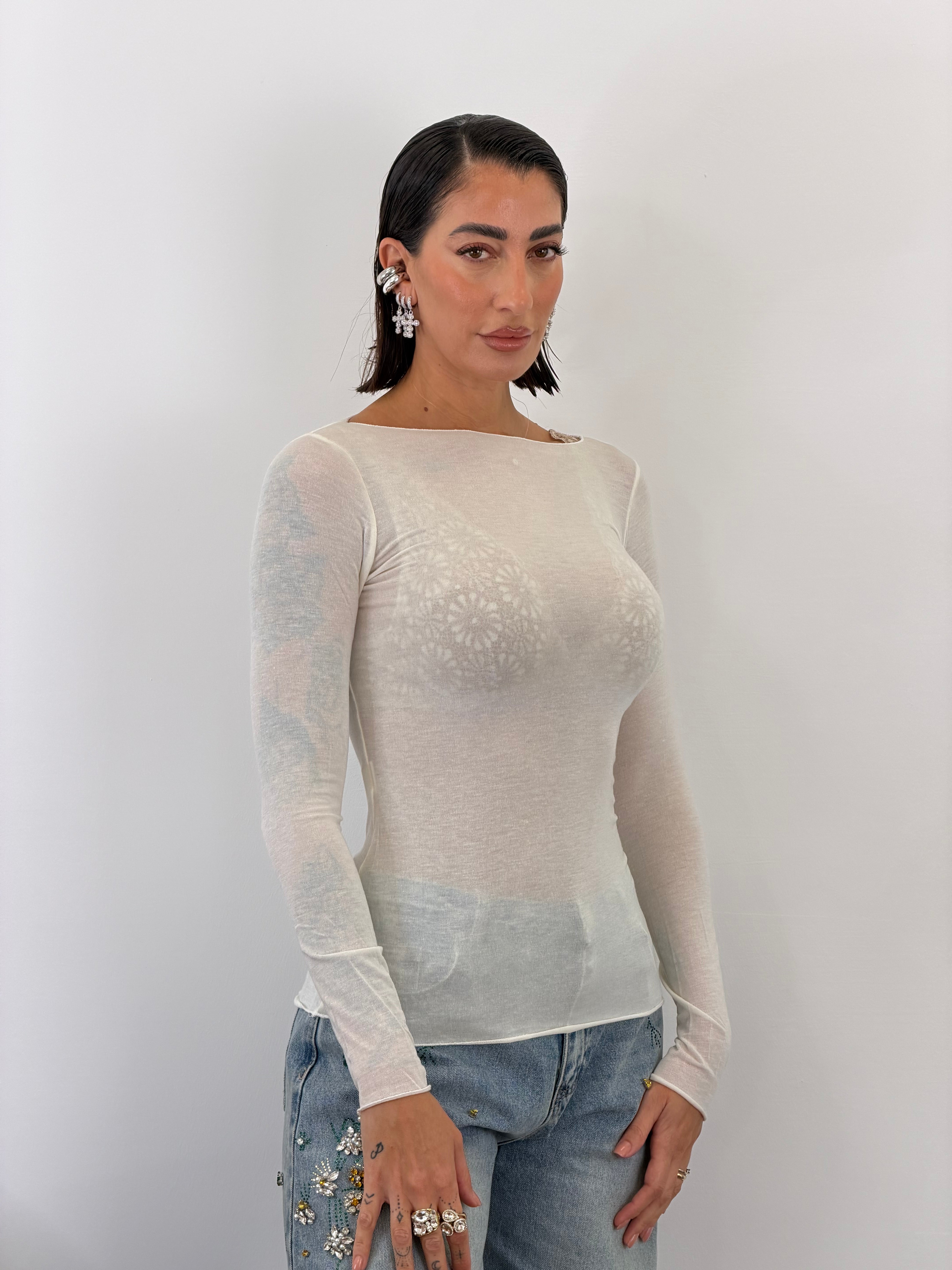 Maglia Cashmere Second Skin Taglio Laser VARI COLORI