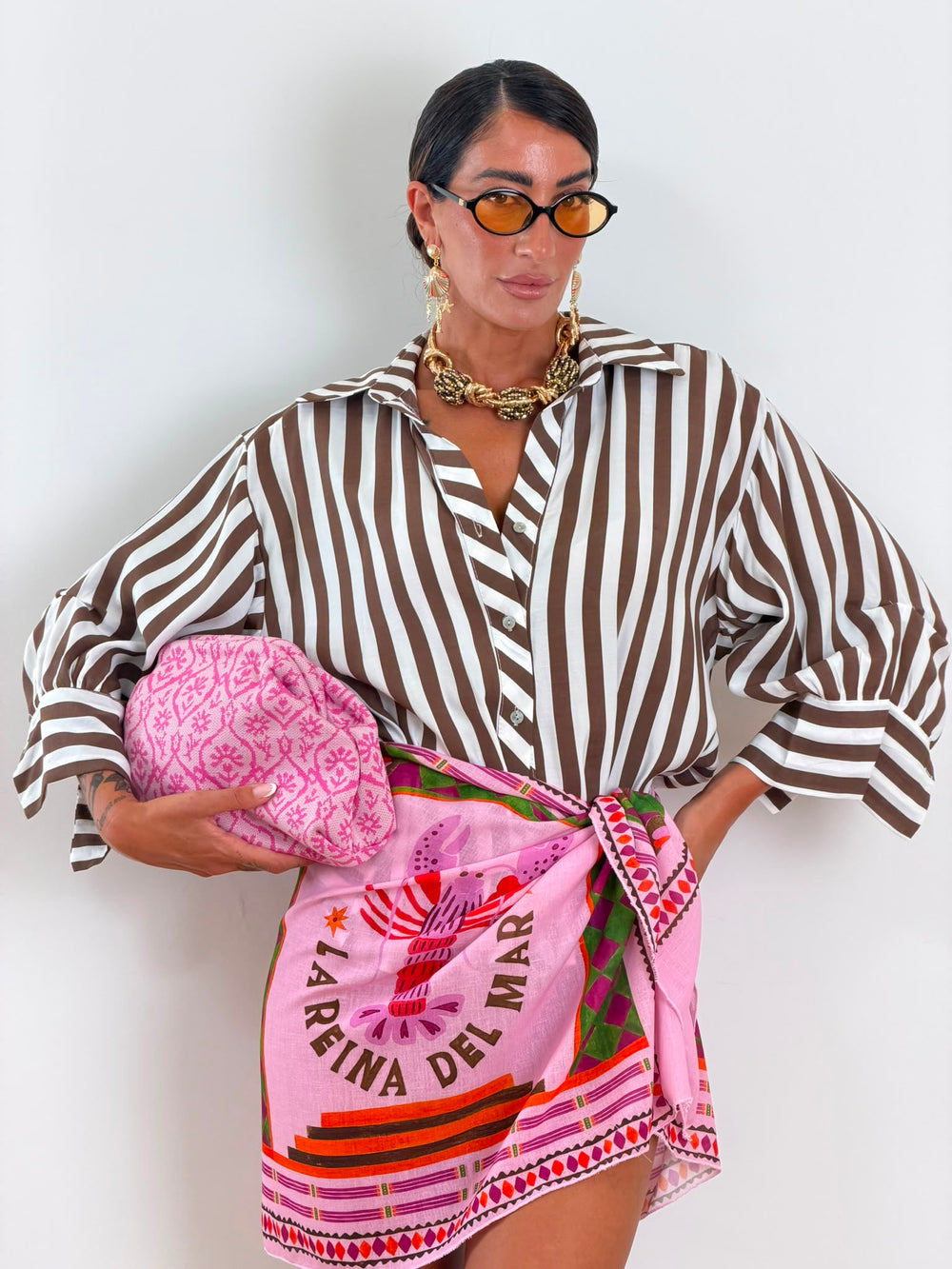 Camicia stripes Marrone 20285