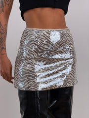 Gonna paillettes zebrata H4572