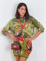 Camicia Leopardo verde 7901