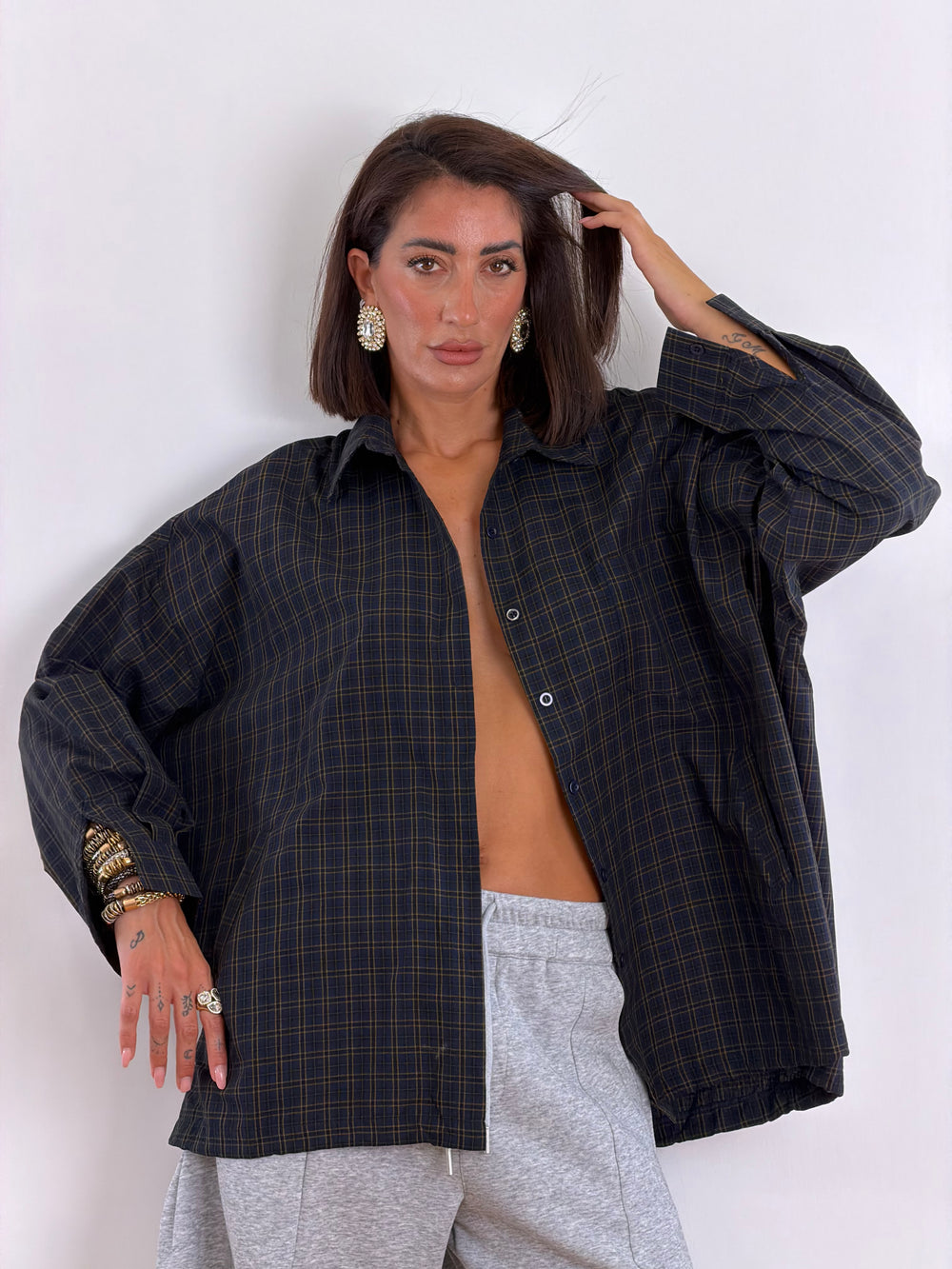 Camicia Boyfriend quadri  W56712