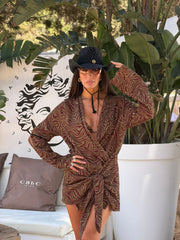 KIMONO ZEBRA BROWN