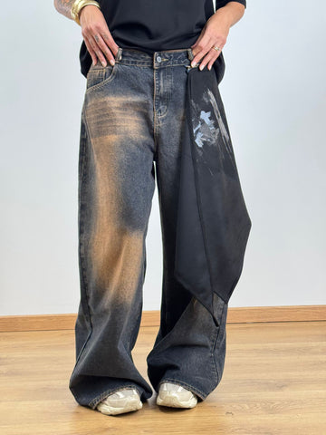 Jeans BALLOON BLACK/BROWN FUSCIACCA w44784