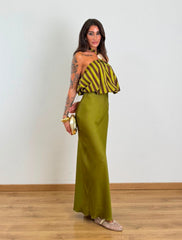 Gonna Satin Verde 3705