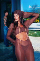 Abito CUT OUT BROWN