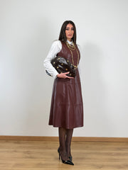 Abito longuette ecopelle bordo 20855
